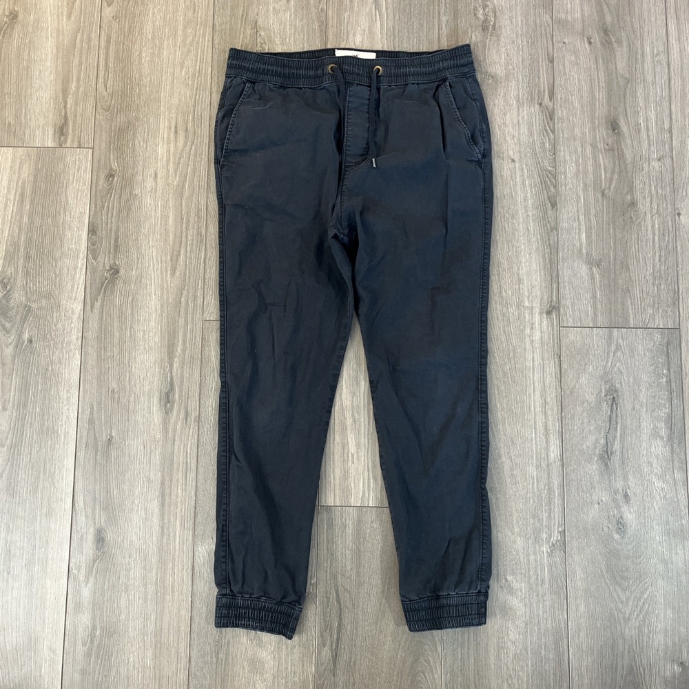 Hollister Mens M Jogger Sweatpants Black Drawstring